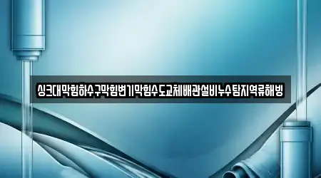 싱크대막힘하수구막힘변기막힘수도교체배관설비누수탐지역류해빙